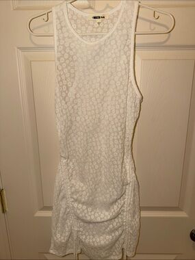 Miken White Floral Lace Sleeveless Tank Dress